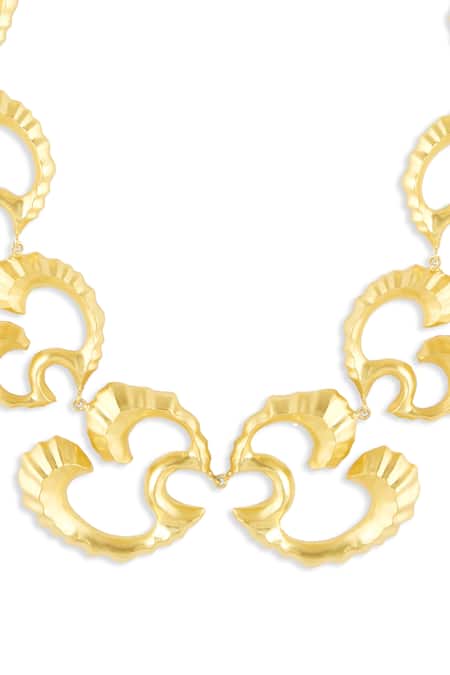 Mnsh Gold Plated Textured Coral Wave Choker Online at Aza Fashions Mnsh_Gold Plated Textured Coral Wave Choker _Online_at_Aza_Fashions