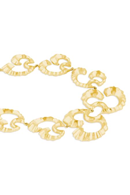 Buy Mnsh Gold Plated Textured Coral Wave Choker Online at Aza Fashions Buy_Mnsh_Gold Plated Textured Coral Wave Choker _Online_at_Aza_Fashions