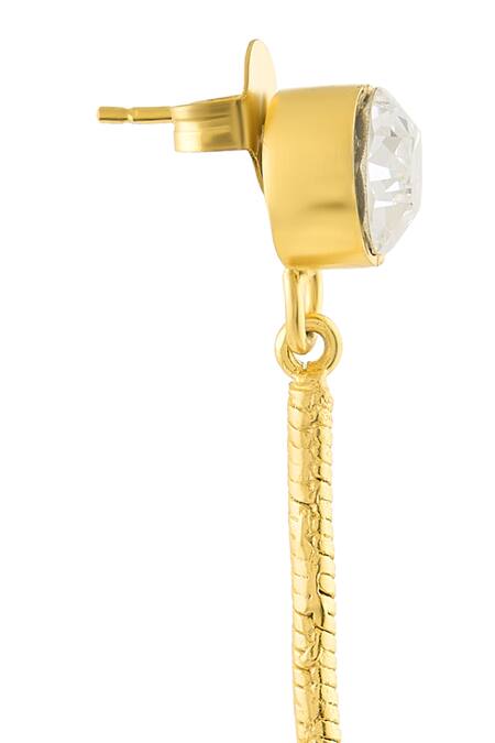 Mnsh_Gold Plated Glitter, Crystals Shell Whisper Earrings _Online_at_Aza_Fashions