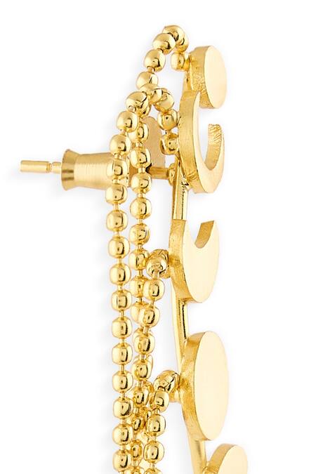 Buy_Mnsh_Gold Plated Moon Motif Ear Climber_Online_at_Aza_Fashions