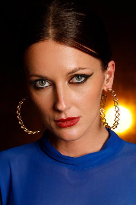 Buy Mnsh Gold Plated Crystals Cubic Zirconia Statement Hoops Online at Aza Fashions Buy_Mnsh_Gold Plated Crystals Cubic Zirconia Statement Hoops_Online_at_Aza_Fashions