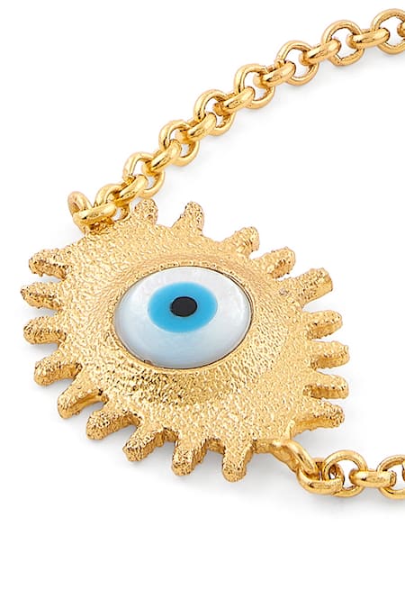 Buy_Mnsh_Gold Plated Pearls Evil Eye Shaped Bracelet_Online_at_Aza_Fashions