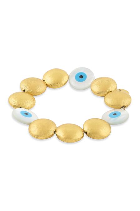 Buy Mnsh Gold Plated Pearls Evil Eye Pebble Bracelet Online at Aza Fashions Buy_Mnsh_Gold Plated Pearls Evil Eye Pebble Bracelet _Online_at_Aza_Fashions