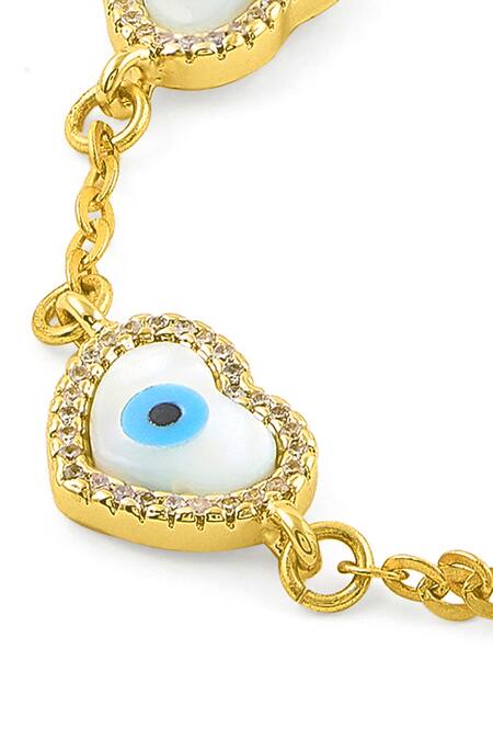 Buy Mnsh Gold Plated Pearls Evil Eye Heart Shaped Bracelet Online at Aza Fashions Buy_Mnsh_Gold Plated Pearls Evil Eye Heart Shaped Bracelet_Online_at_Aza_Fashions
