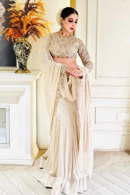 Kaynaat By Aanchal Sawhney Cutdana Embellished Mermaid Saree & Blouse 