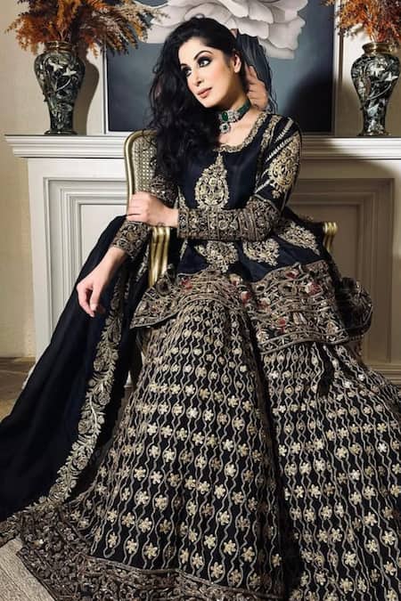 Kaynaat By Aanchal Sawhney Zardozi Embroidered Anarkali Gharara Set 