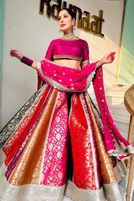 Kaynaat By Aanchal Sawhney Floral Woven Sharara Blouse Set 