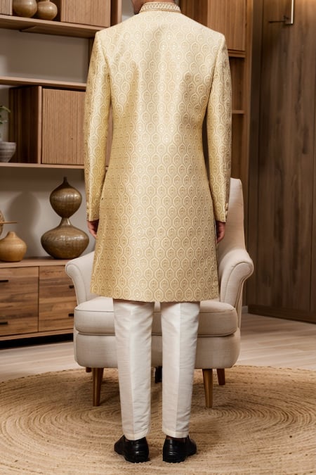 Arihant Rai Sinha Geometric Jaal Sherwani & Aligadhi Pant 