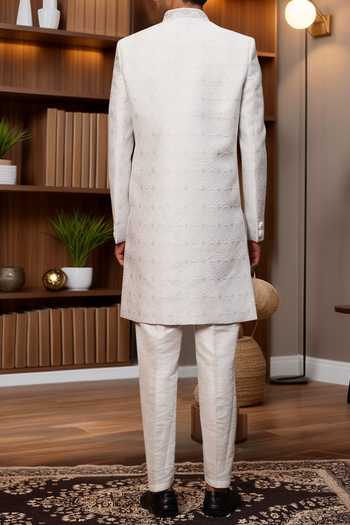 Arihant Rai Sinha Scallop Jaal Sherwani & Aligadhi Pant 