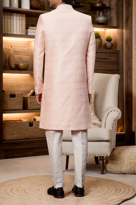 Arihant Rai Sinha Scallop Jaal Sherwani & Aligadhi Pant 