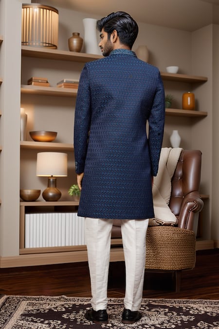 Arihant Rai Sinha Quatrefoil Jaal Sherwani & Aligadhi Pant 