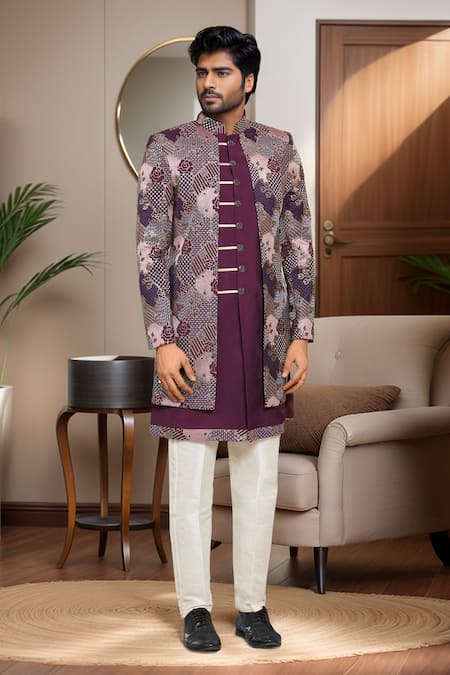 Arihant Rai Sinha Abstract Embroidered Sherwani Pant Set 