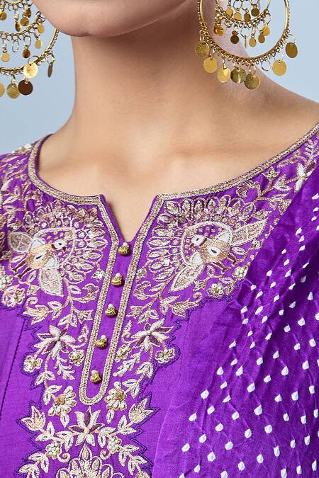 Pink City By Sarika Purple Cotton Embroidery Floral Anarkali Set at Aza Fashions Pink City By Sarika_Purple Cotton Embroidery Floral Anarkali Set _at_Aza_Fashions