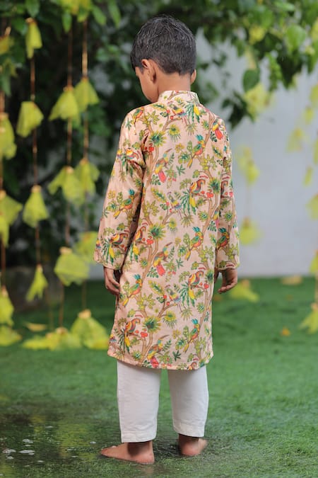 Shruti Jalan Forest Print Peach Kurta Set 