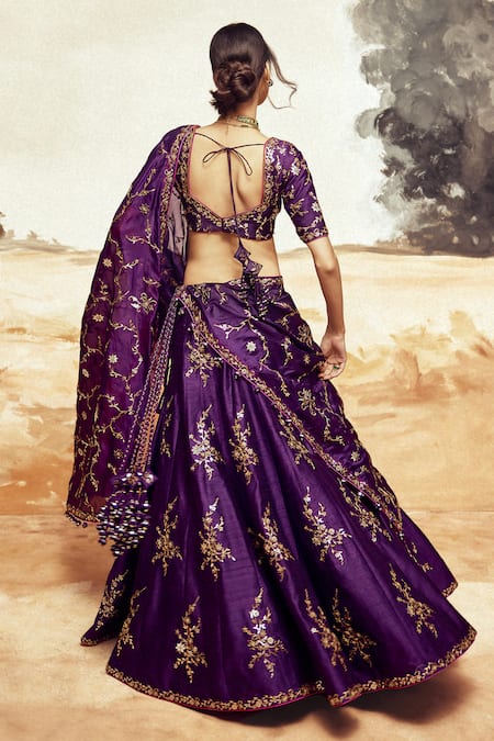 Punit Balana Foil Bloom Embroidered Lehenga Set 