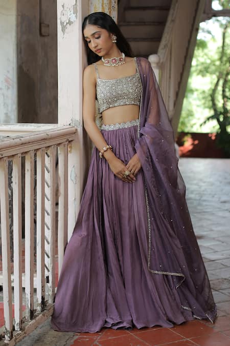 Enamour By Radha Embroidered Pleated Lehenga Set 