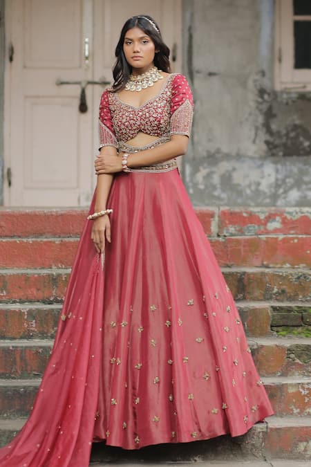 Enamour By Radha Floral Embroidered Lehenga Set 