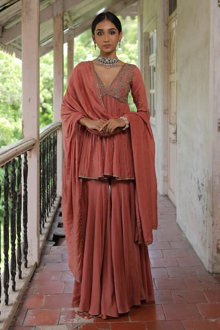 Enamour By Radha Sequin Embroidered Peplum Kurta Set 
