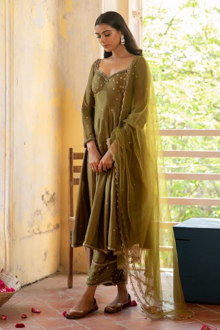 Enamour By Radha Cutdana & Moti Embroidered Anarkali Set 