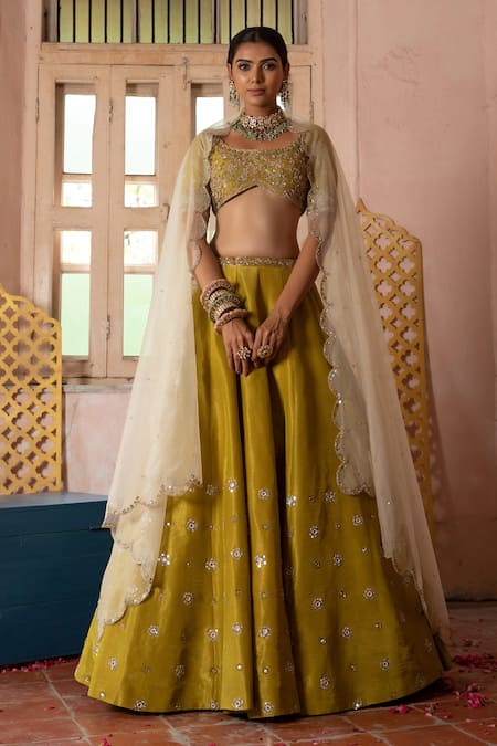 Enamour By Radha Floral Butta Embroidered Lehenga Set 