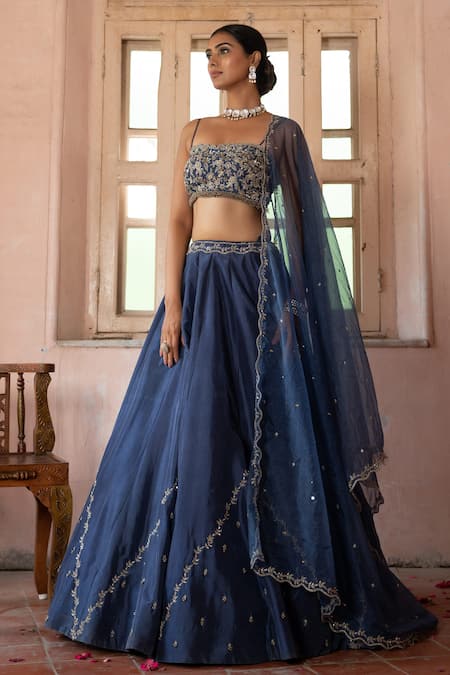 Enamour By Radha Mughal Bloom Embroidered Lehenga Set 