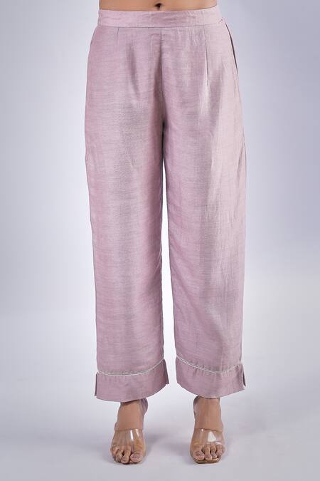 Samyukta Singhania Purple Cotton Floral Embroidered Cape And Pant Set at Aza Fashions Samyukta Singhania_Purple Cotton Floral Embroidered Cape And Pant Set_at_Aza_Fashions