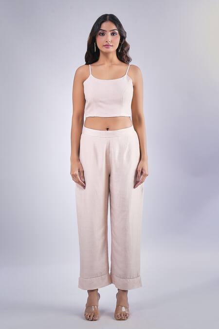 Samyukta Singhania Peach Cotton, Silk Floral Vine Embroidered Cape And Pant Set Online at Aza Fashions Samyukta Singhania_Peach Cotton, Silk Floral Vine Embroidered Cape And Pant Set_Online_at_Aza_Fashions