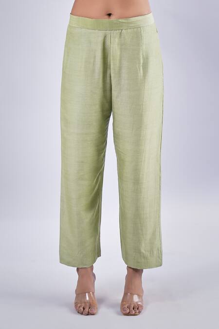 Samyukta Singhania Green Cotton, Silk Embroidery Round Neck Floral Dori Kurta Set Online at Aza Fashions Samyukta Singhania_Green Cotton, Silk Embroidery Round Neck Floral Dori Kurta Set_Online_at_Aza_Fashions