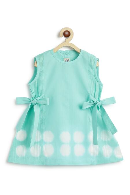 Tiber Taber Blue Cotton Bows Tie-dye Top And Culotte Set at Aza Fashions Tiber Taber_Blue Cotton Bows Tie-dye Top And Culotte Set _at_Aza_Fashions