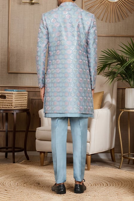 Arihant Rai Sinha Geometric Embroidered Sherwani Kurta Set 