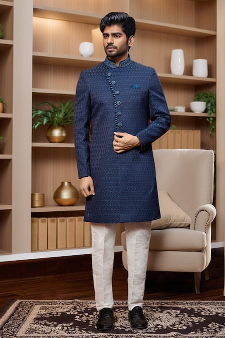 Arihant Rai Sinha Quatrefoil Jaal Sherwani & Aligadhi Pant 