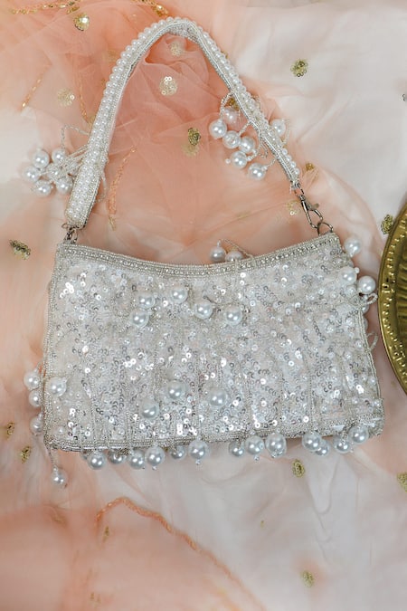 Soho Boho Studio By Aarti Thakur Pearl Sequin Designer Handbag 