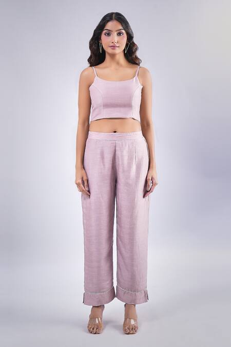 Buy Samyukta Singhania Purple Cotton Floral Embroidered Cape And Pant Set Buy_Samyukta Singhania_Purple Cotton Floral Embroidered Cape And Pant Set