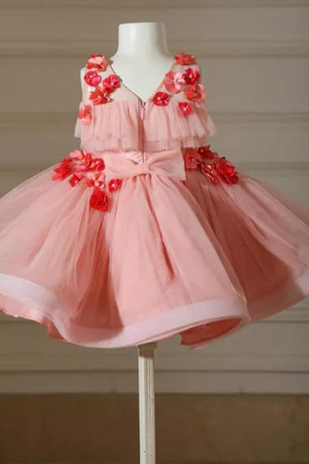 Pnk Isha Arora (Pink) Pink High Low Ruffled Dress 