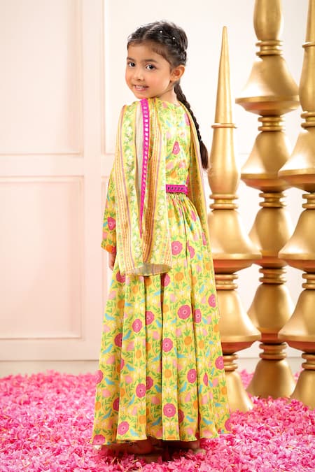 Pnk Isha Arora (Pink) Floral Print Lehenga Set 