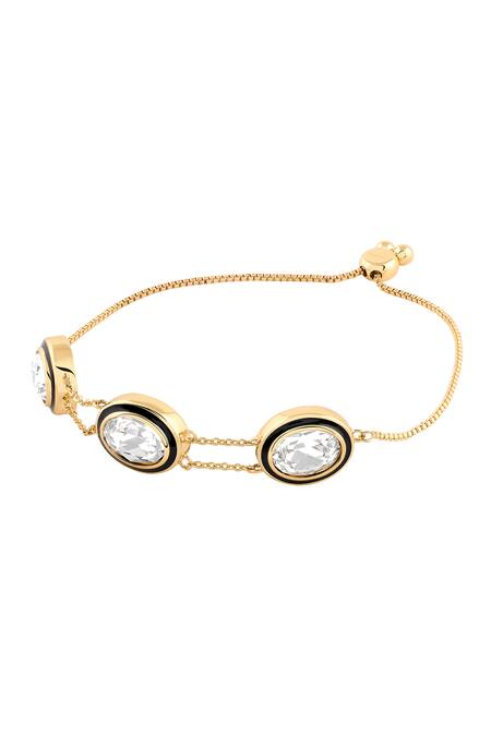 Isharya Gold Plated Crystals Bolo Bracelet Online at Aza Fashions Isharya_Gold Plated Crystals Bolo Bracelet _Online_at_Aza_Fashions