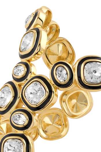 Buy_Isharya_Gold Plated Crystals Embellished Cutwork Cuff Bracelet_Online_at_Aza_Fashions
