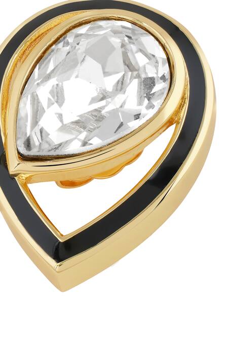 Shop Isharya Gold Plated Crystals Embellished Tear Drop Studs Online at Aza Fashions Shop_Isharya_Gold Plated Crystals Embellished Tear Drop Studs _Online_at_Aza_Fashions