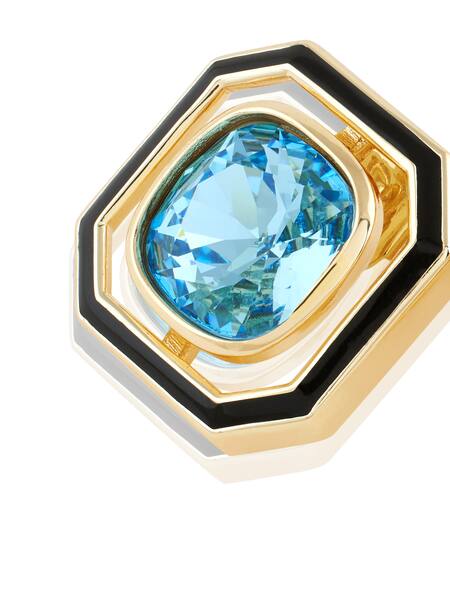 Shop Isharya Blue Crystals E-coated Aquamarine Stud Earrings Online at Aza Fashions Shop_Isharya_Blue Crystals E-coated Aquamarine Stud Earrings_Online_at_Aza_Fashions