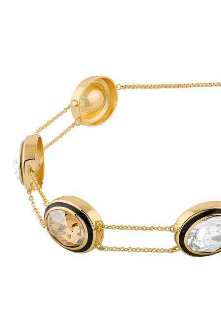 Buy Isharya Gold Plated Crystals Embellished Choker Online at Aza Fashions Buy_Isharya_Gold Plated Crystals Embellished Choker_Online_at_Aza_Fashions