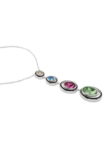 Isharya_Multi Color Crystals Y Shaped Pendant Necklace With Multicolor_Online_at_Aza_Fashions