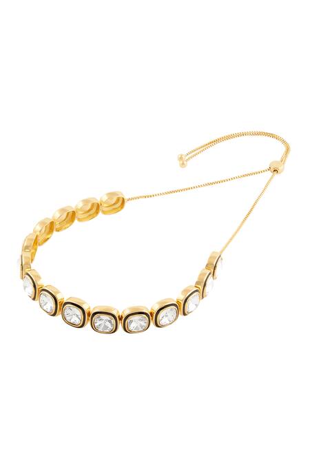 Isharya Gold Plated Crystal Embellished Choker Online at Aza Fashions Isharya_Gold Plated Crystal Embellished Choker _Online_at_Aza_Fashions