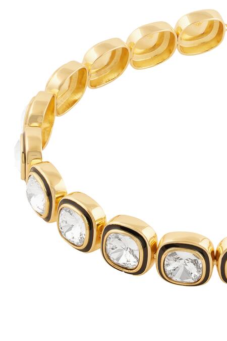 Shop Isharya Gold Plated Crystal Embellished Choker Online at Aza Fashions Shop_Isharya_Gold Plated Crystal Embellished Choker _Online_at_Aza_Fashions