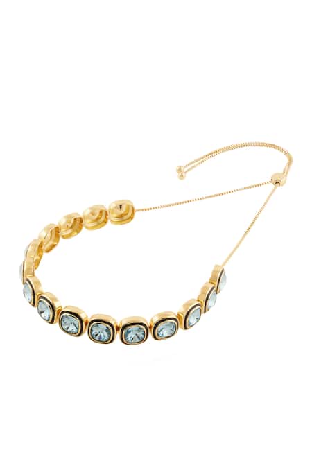 Buy_Isharya_Blue Crystals Embellished Choker _Online_at_Aza_Fashions