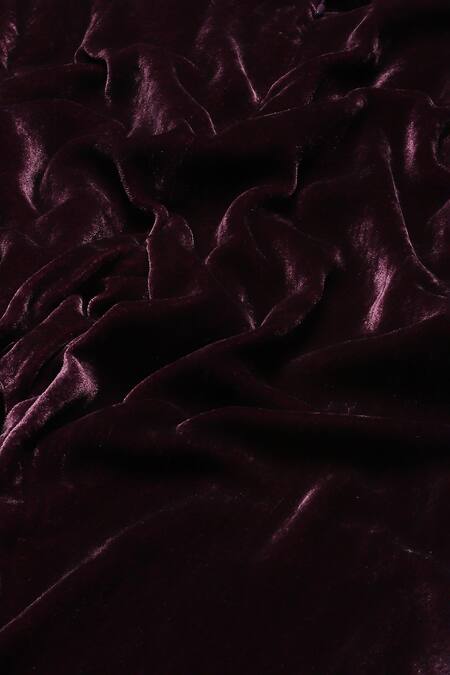 Abraham And Thakore Purple Velvet Solid Bootcut Trouser at Aza Fashions Abraham And Thakore_Purple Velvet Solid Bootcut Trouser _at_Aza_Fashions