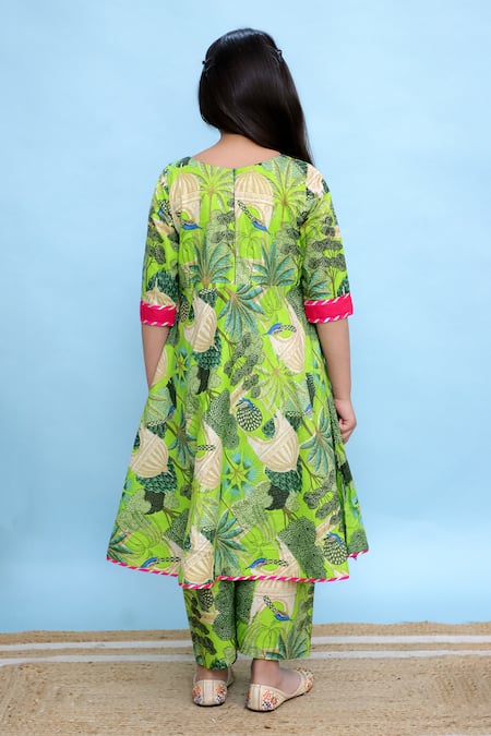 Kalp Forest Whisper Botanical Print Anarkali & Palazzo Set 