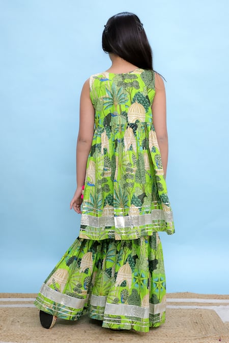 Kalp Botanical Print Kurta & Sharara Set 