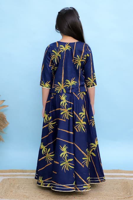 Kalp Botanical Print Lehenga & Top Set 