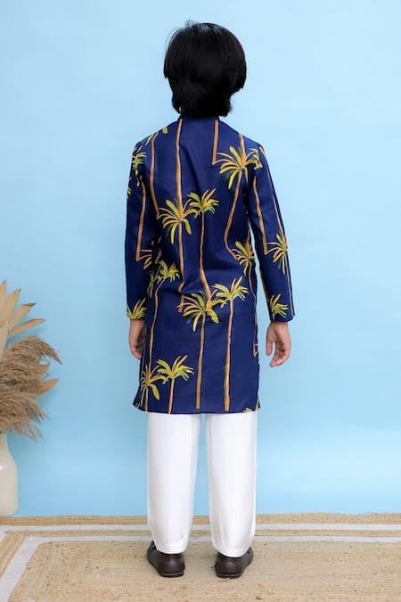 Kalp Elephant Palm Tree Printed Kurta & Pant Set 
