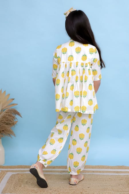 Kalp Sooti Floral Boota Print Kedia Top & Afghani Pant Set 